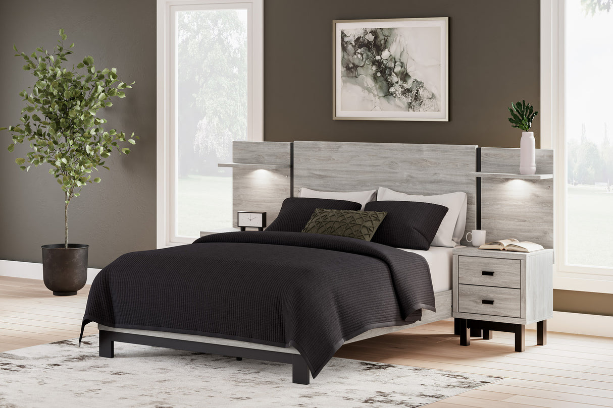 Vessalli Gray Panel Bedroom Set With Extensions