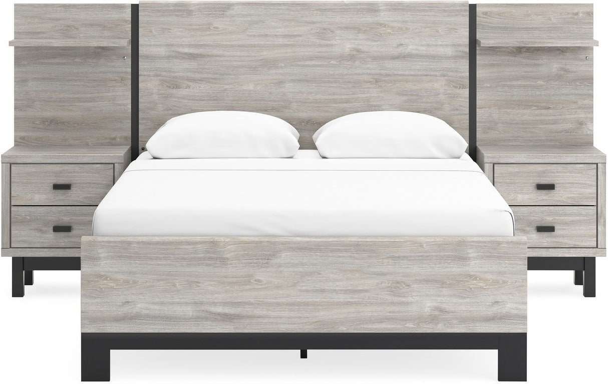 Vessalli Gray Panel Bedroom Set With Extensions