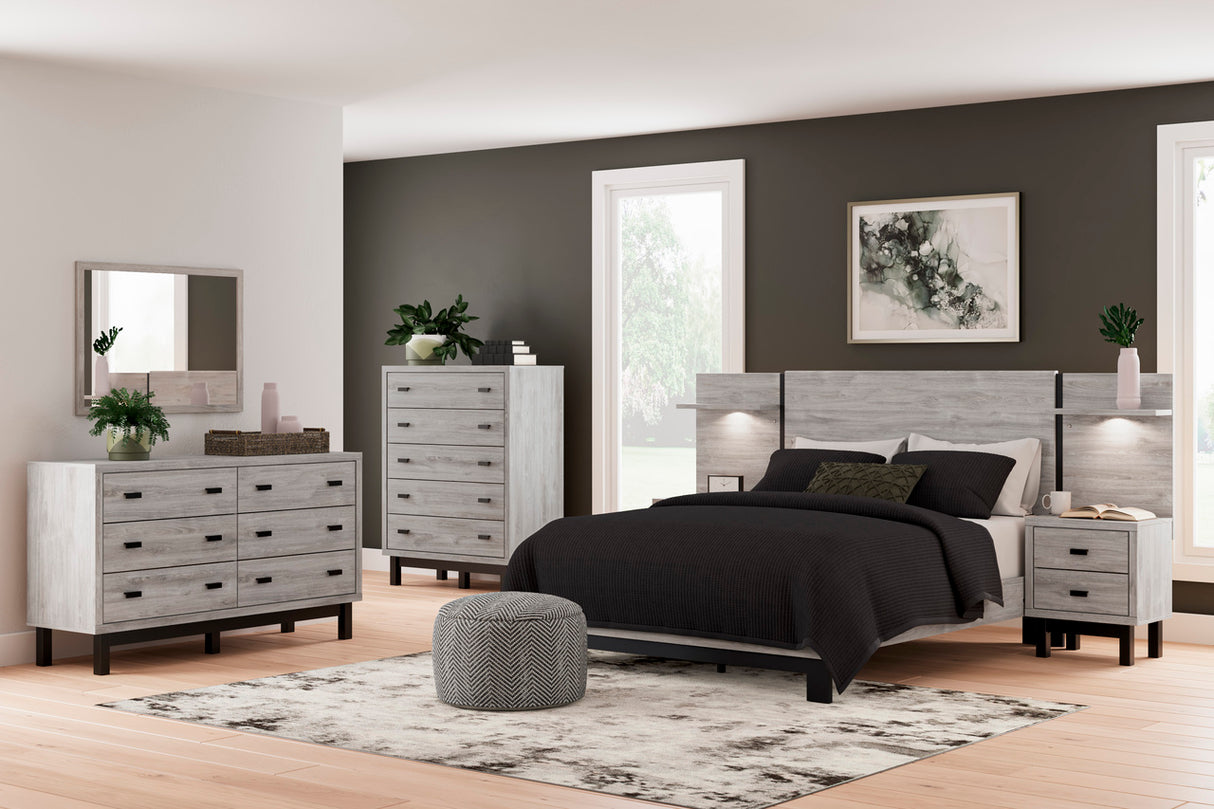 Vessalli Panel Bedroom Set In Gray