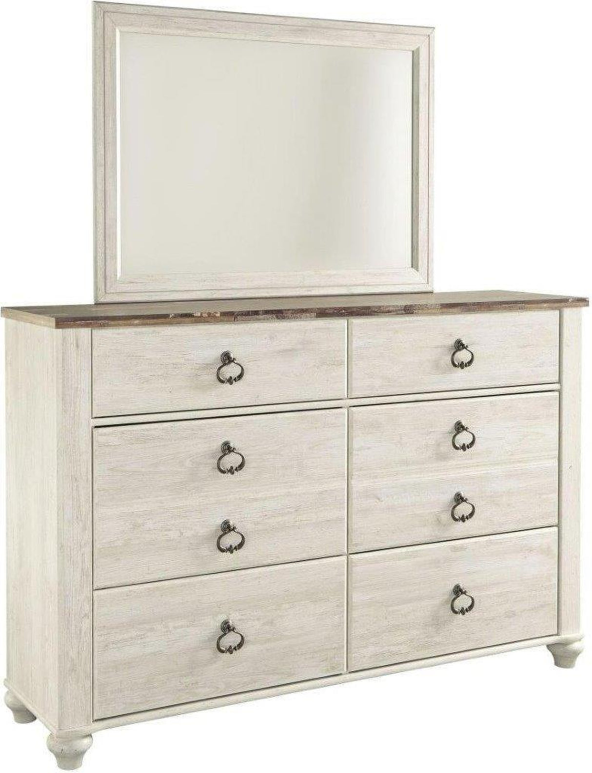 Willowton Sleigh Bedroom Set In Washed White