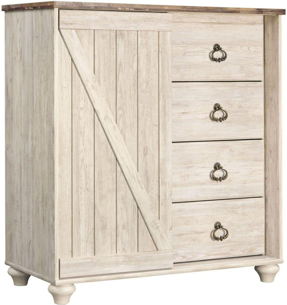 Willowton Whitewash Youth Panel Bedroom Set