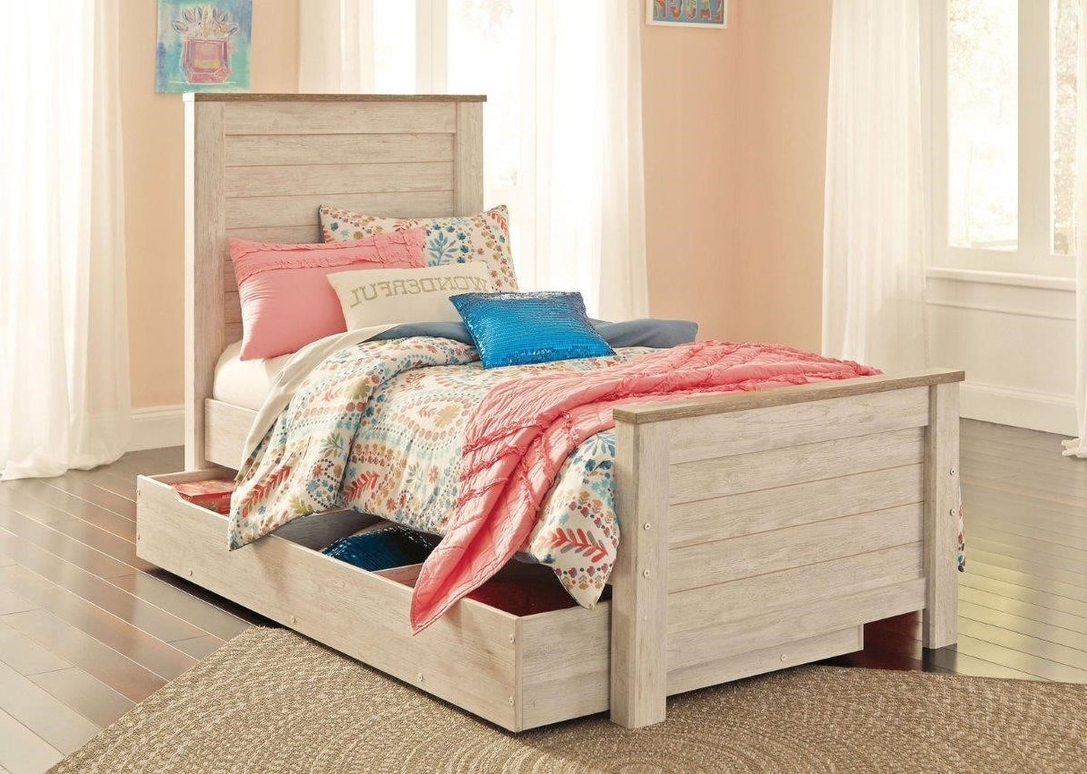 Willowton Whitewash Youth Panel Bedroom Set