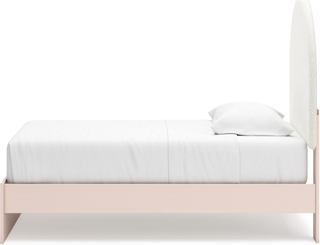 Wistenpine Youth Upholstered Panel Bedroom Set In Blush