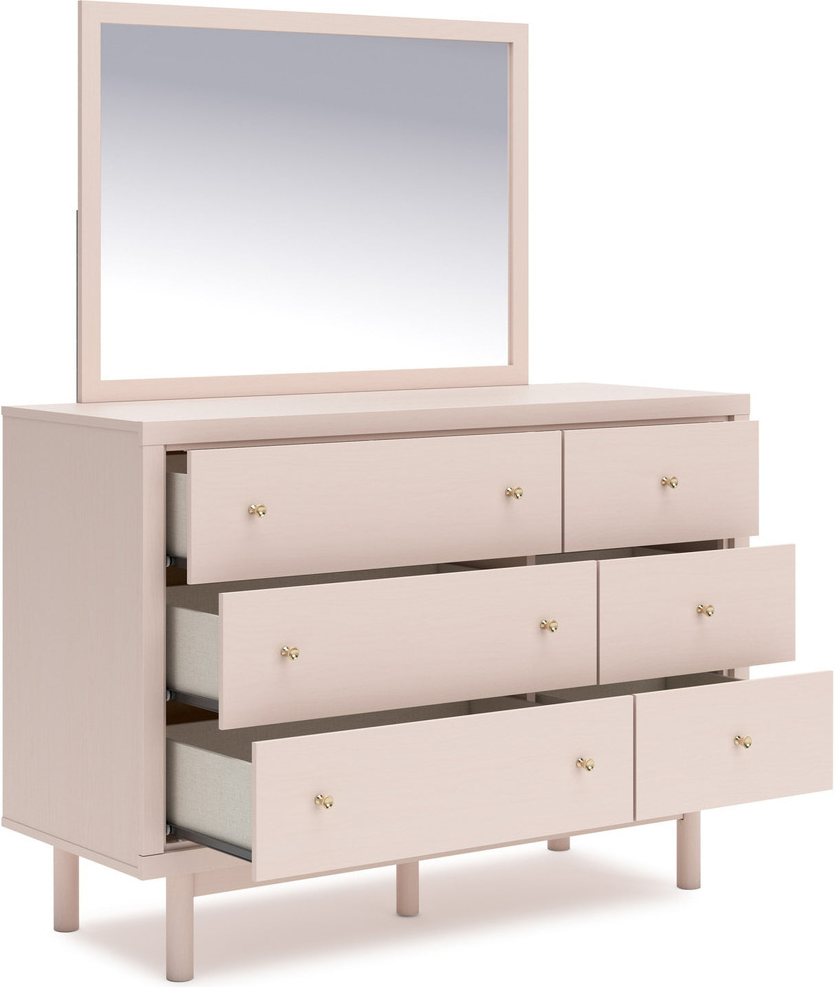 Wistenpine Youth Upholstered Panel Bedroom Set In Blush