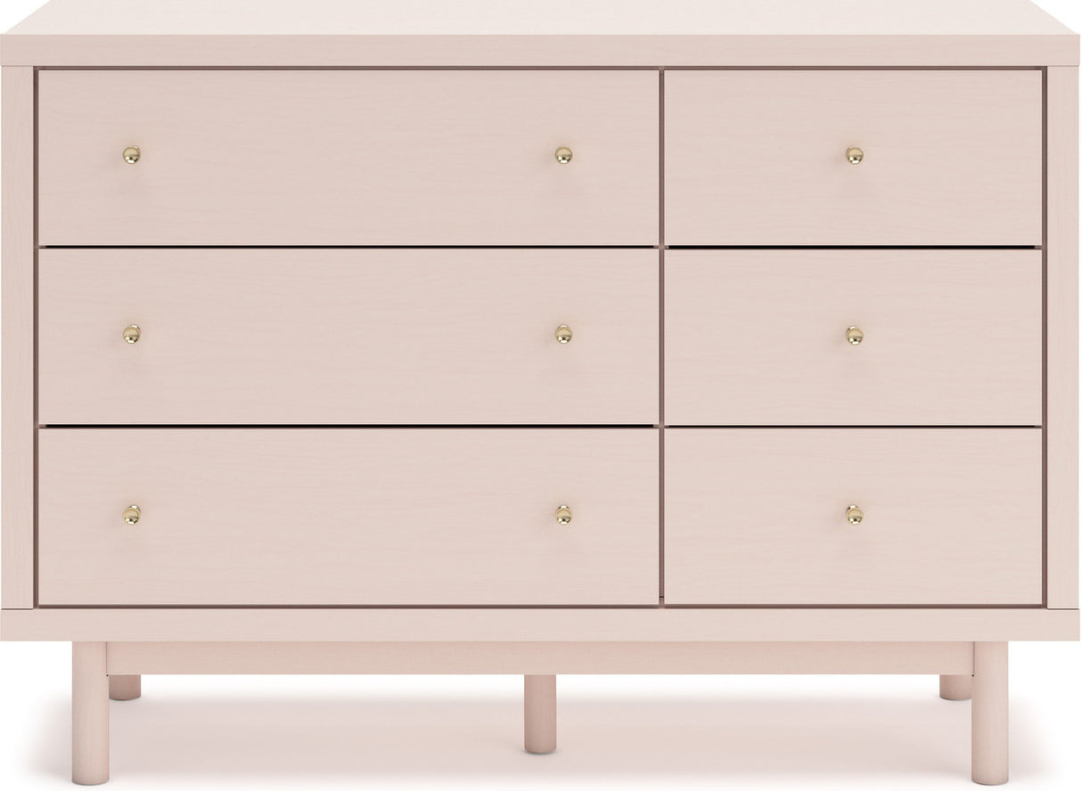 Wistenpine Youth Upholstered Panel Bedroom Set In Blush