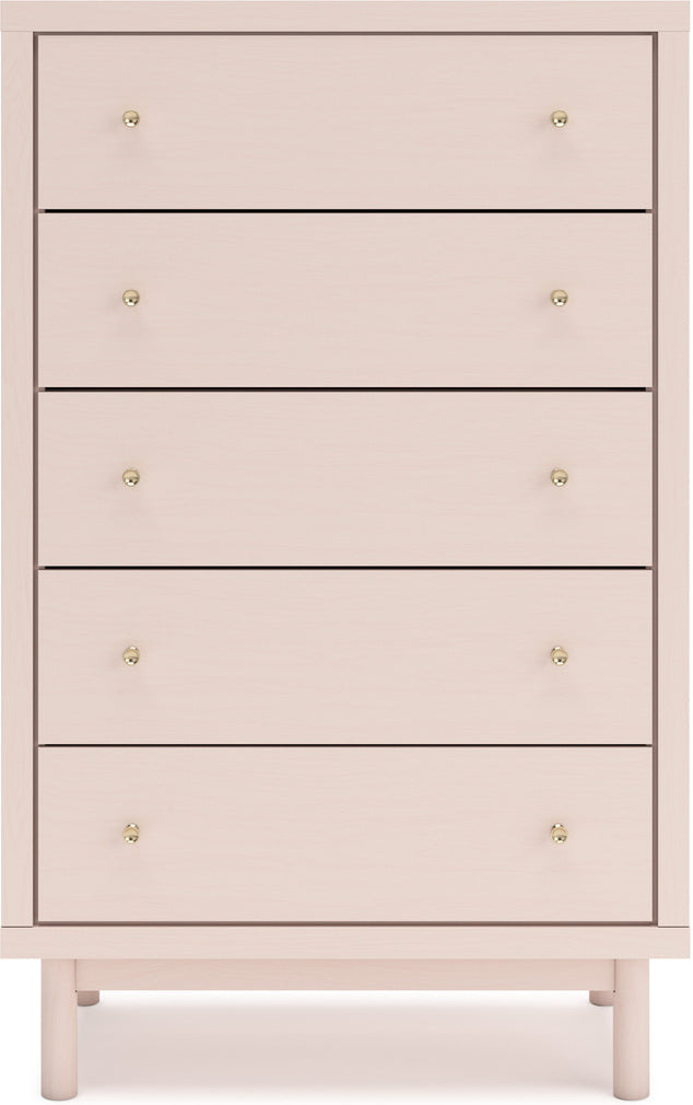 Wistenpine Youth Upholstered Panel Bedroom Set In Blush