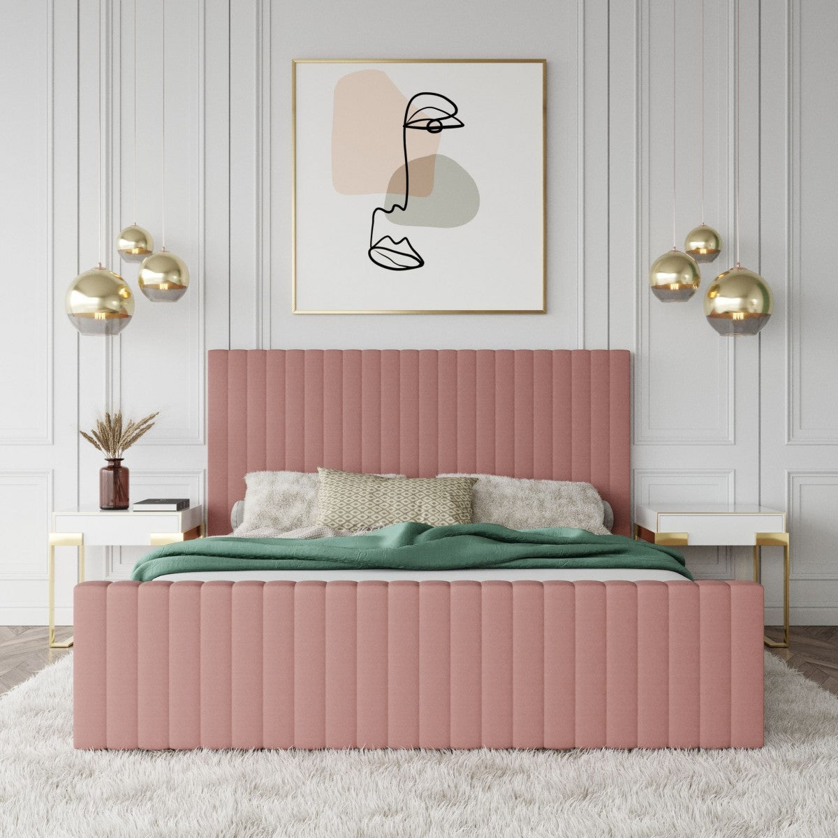 Modrest Beverly - Modern Mauve Velvet Bed