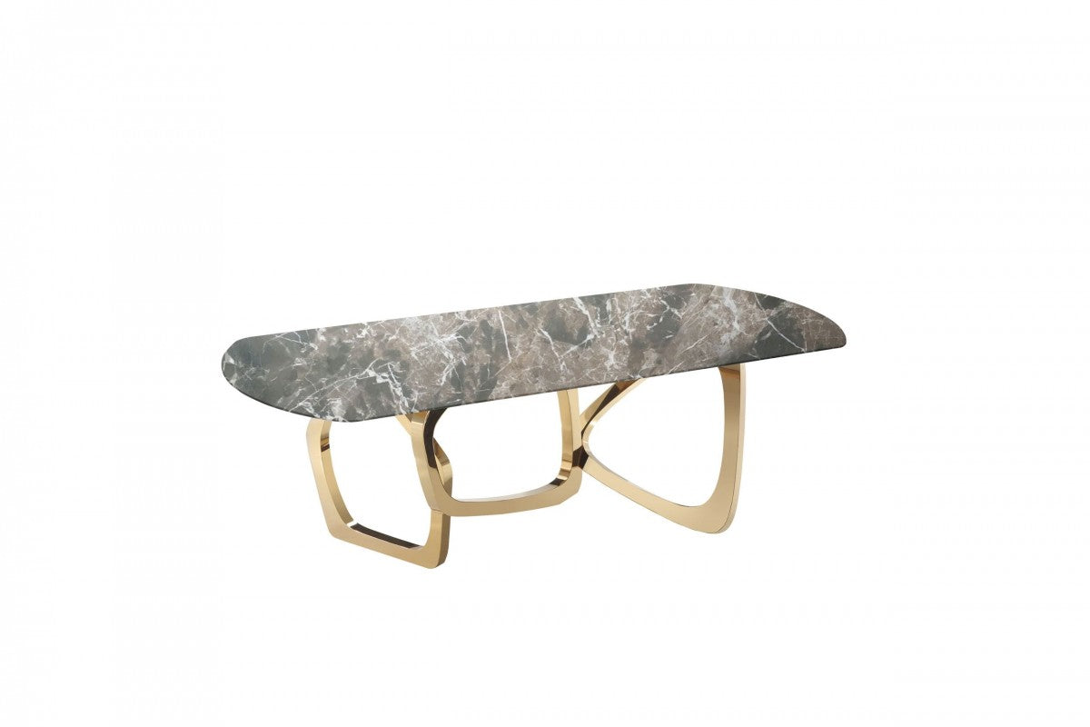 Modrest Colton - Modern Brown & Gold Dining Table