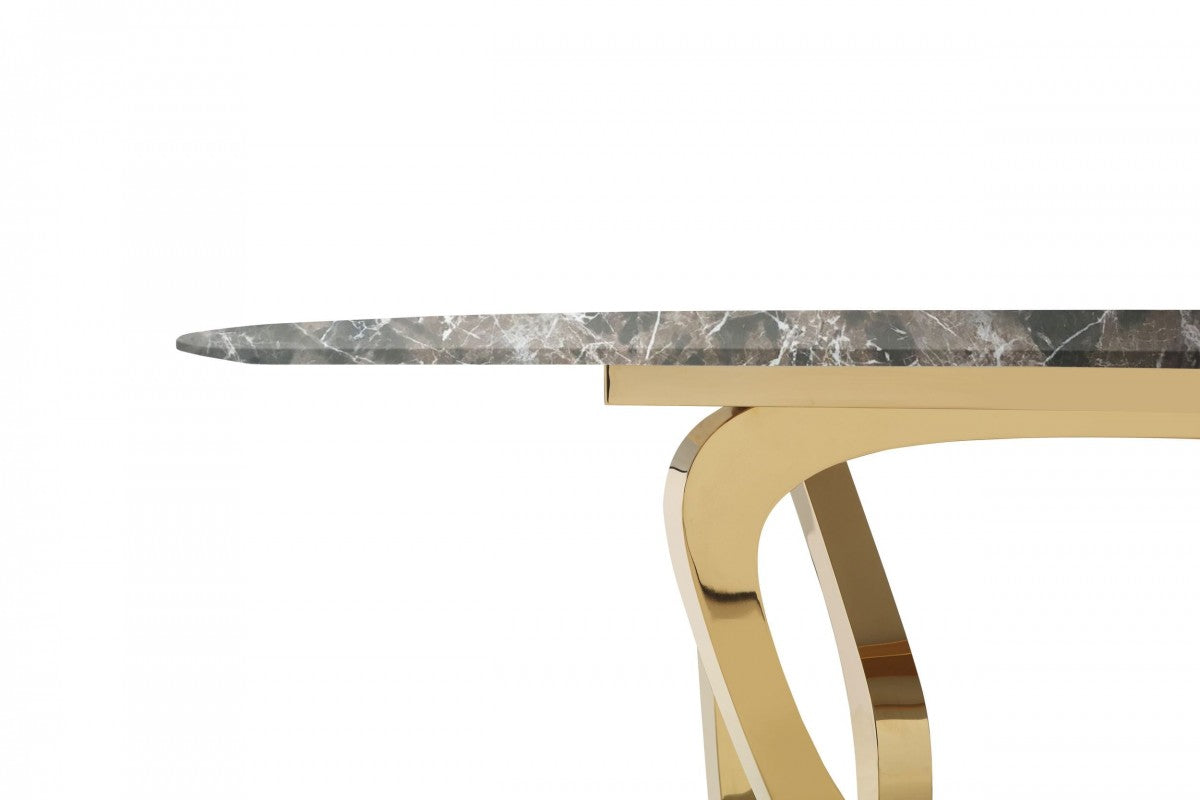 Modrest Colton - Modern Brown & Gold Dining Table