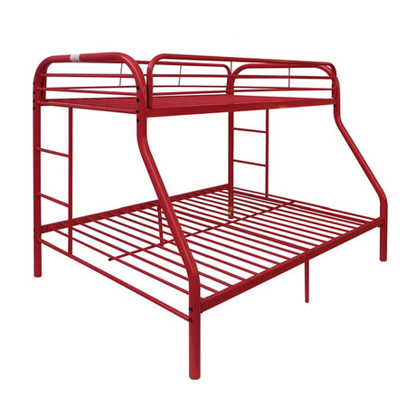 Tritan Red Finish Twin/Full Bunk Bed