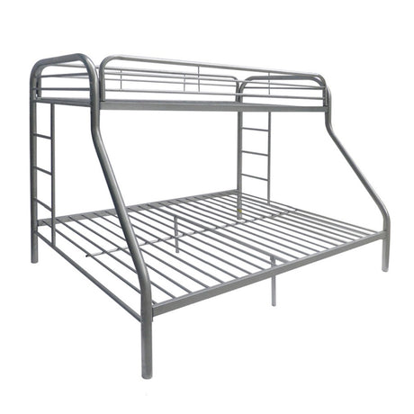 Tritan Silver Finish Twin/Full Bunk Bed