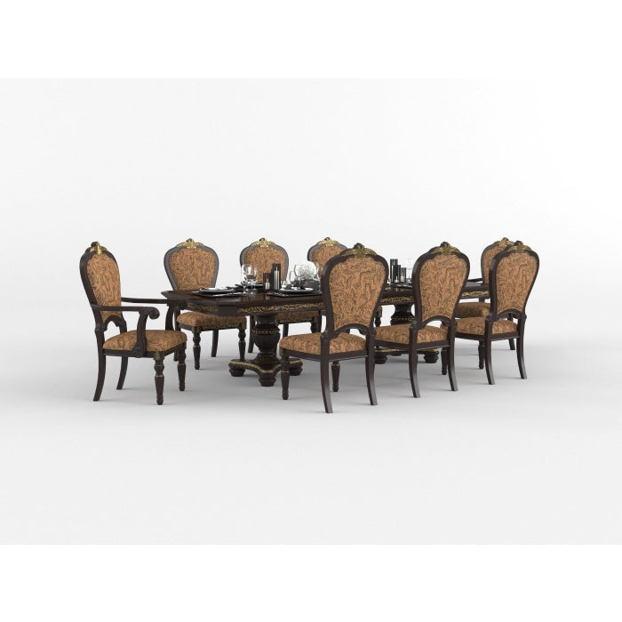 Hill Cherry With Gold Tipping Double Pedestal Dining Table