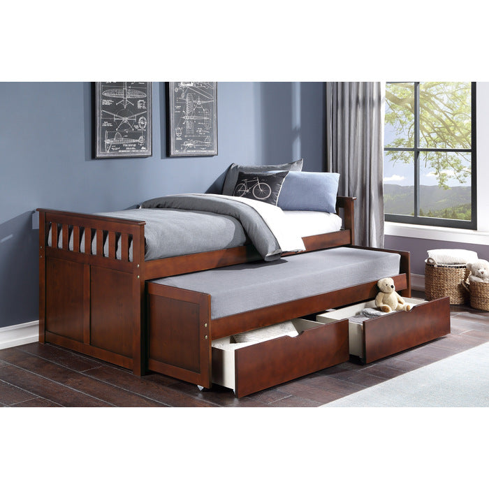 Rowe Dark Cherry Twin/Twin Bed With Storage Boxes