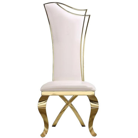 Pearl White & Gold Stainless Steel chairs