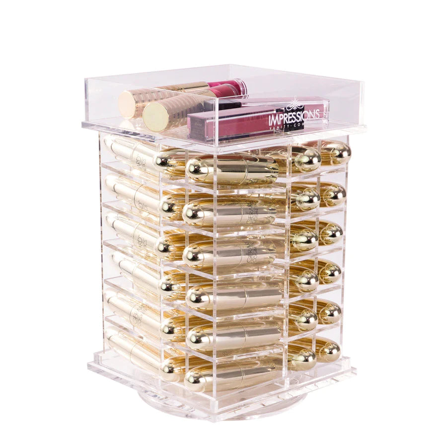 48-Slot Acrylic Lipstick Spinner with Open Top