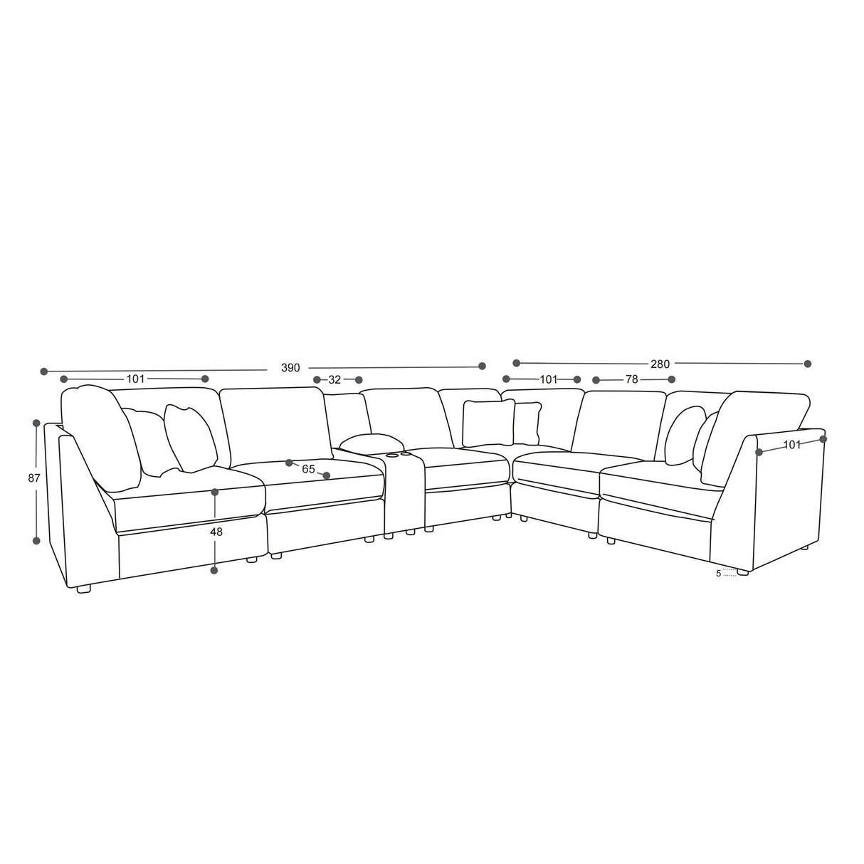 Freely Adjustable Sectional Sofa