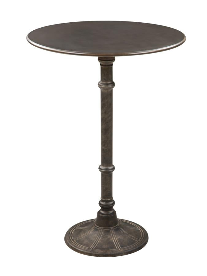 Danbury Round Bar Table Dark Russet And Antique Bronze