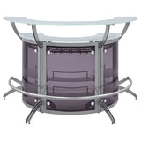 Dallas Silver 3-Piece Curved Freestanding Home Bar Cabinet