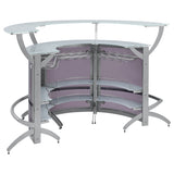 Dallas Silver 3-Piece Curved Freestanding Home Bar Cabinet