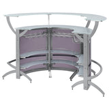 Dallas Silver 3-Piece Curved Freestanding Home Bar Cabinet