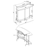 Keystone Glass Top Bar Unit Black