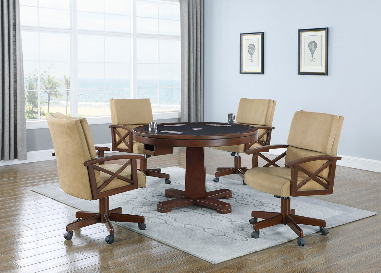Marietta Tobacco Round Dining And Billiard Poker Game Table