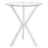 Denali Chrome Round 35-Inch Glass Top Bistro Bar Table