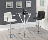 Denali Chrome Round 35-Inch Glass Top Bistro Bar Table