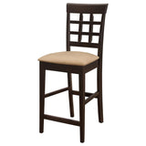Clanton Upholstered Counter Height Stools Cappuccino And Tan (Set Of 2)