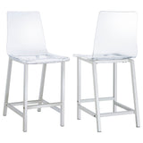 Juelia Counter Height Stools Chrome And Clear Acrylic (Set Of 2)