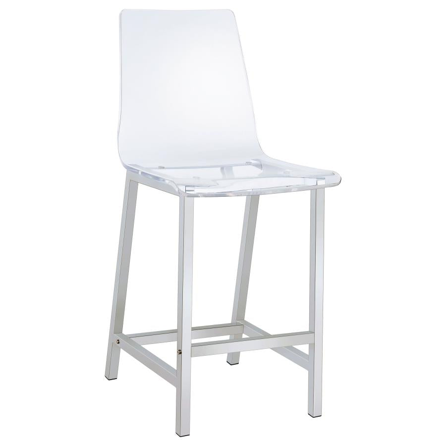 Juelia Counter Height Stools Chrome And Clear Acrylic (Set Of 2)