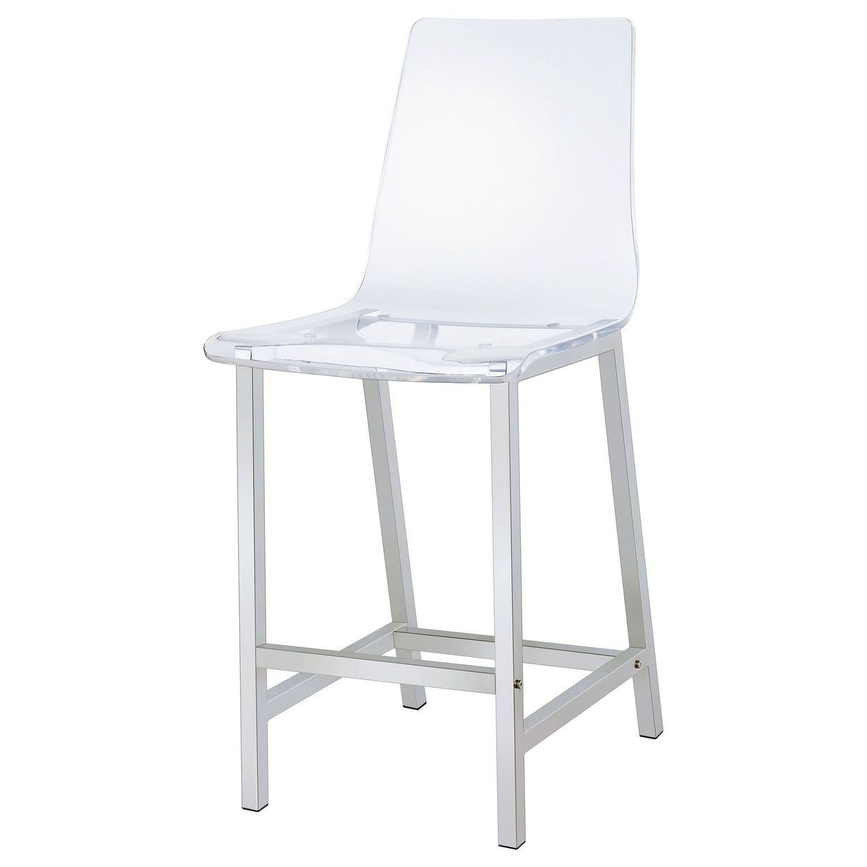 Juelia Counter Height Stools Chrome And Clear Acrylic (Set Of 2)