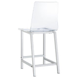 Juelia Counter Height Stools Chrome And Clear Acrylic (Set Of 2)