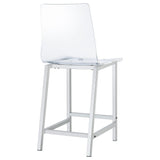 Juelia Counter Height Stools Chrome And Clear Acrylic (Set Of 2)