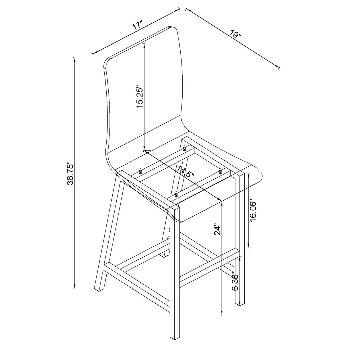 Juelia Counter Height Stools Chrome And Clear Acrylic (Set Of 2)