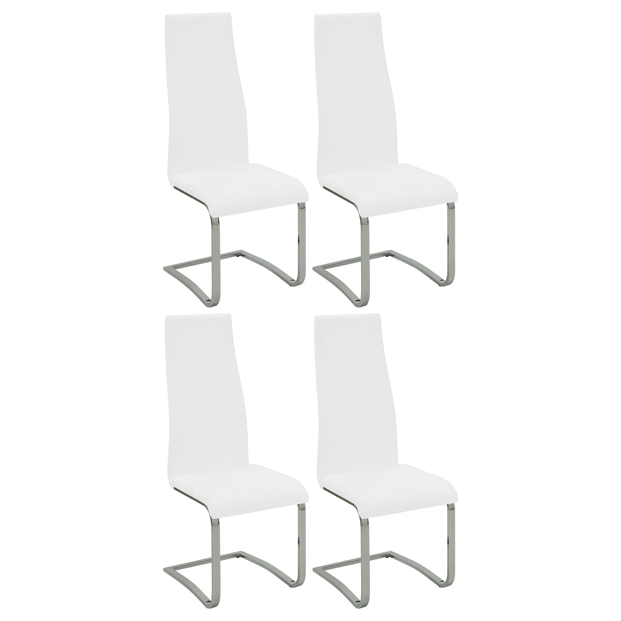 Montclair High Back Dining Chairs Black And Chrome (Set Of 4)