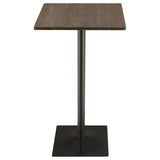 Cavalier Square Bar Table Dark Elm And Matte Black