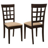 Gabriel Lattice Back Side Chairs Cappuccino And Tan (Set Of 2)