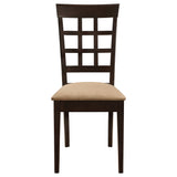 Gabriel Lattice Back Side Chairs Cappuccino And Tan (Set Of 2)