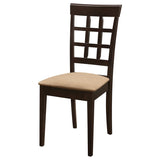 Gabriel Lattice Back Side Chairs Cappuccino And Tan (Set Of 2)