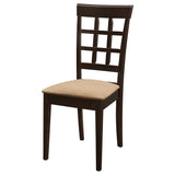 Gabriel Lattice Back Side Chairs Cappuccino And Tan (Set Of 2)