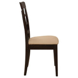 Gabriel Lattice Back Side Chairs Cappuccino And Tan (Set Of 2)