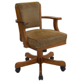 Mitchell Upholstered Game Chair Olive-Brown And Amber