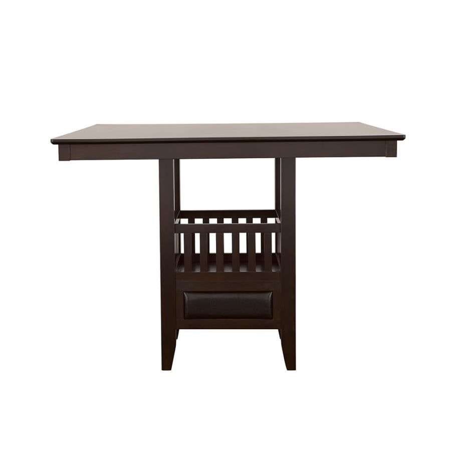 Jaden Square Counter Height Table With Storage Espresso