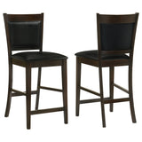 Jaden Upholstered Counter Height Stools Black And Espresso (Set Of 2)