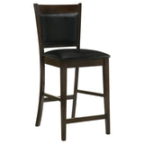 Jaden Upholstered Counter Height Stools Black And Espresso (Set Of 2)