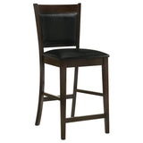 Jaden Upholstered Counter Height Stools Black And Espresso (Set Of 2)