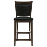 Jaden Upholstered Counter Height Stools Black And Espresso (Set Of 2)
