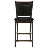 Jaden Upholstered Counter Height Stools Black And Espresso (Set Of 2)