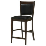 Jaden Upholstered Counter Height Stools Black And Espresso (Set Of 2)